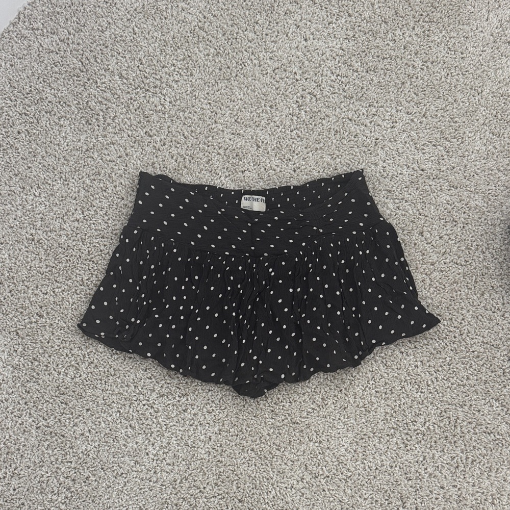 We The Free Black and White Polka Dot Mini Skirt